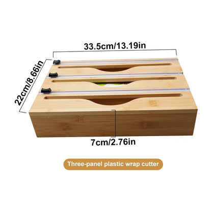 WrapMaster – Bamboo Kitchen Wrap & Cutter Dispenser