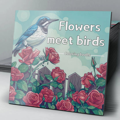 BloomNest – 20-Page Adult Flower & Bird Coloring Book