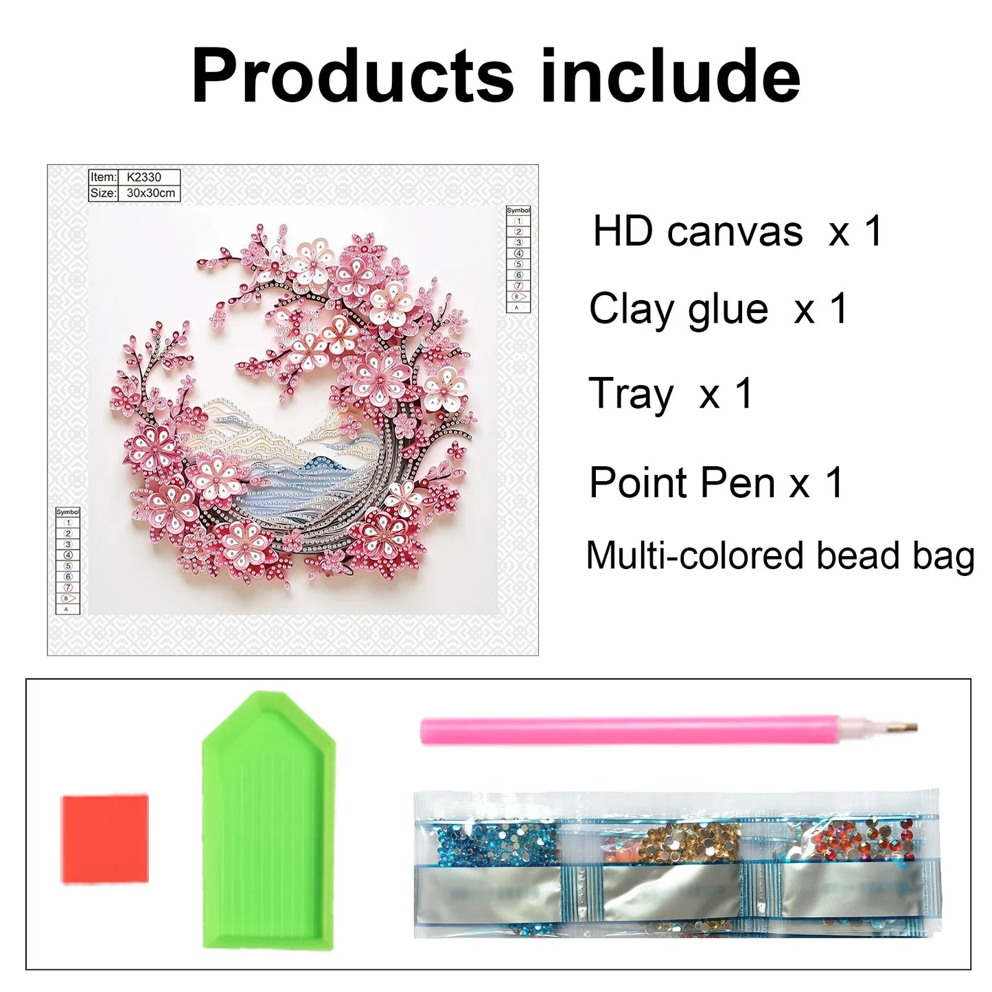 BlossomGleam – Peach Blossom Diamond Art Painting Kit