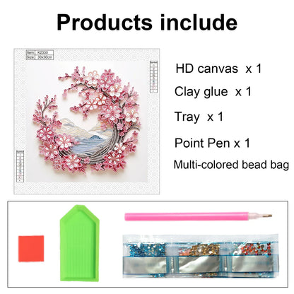 BlossomGleam – Peach Blossom Diamond Art Painting Kit