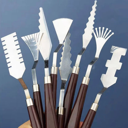 Pigmentra – 9Pcs Texture Art & Paint Scraper Set