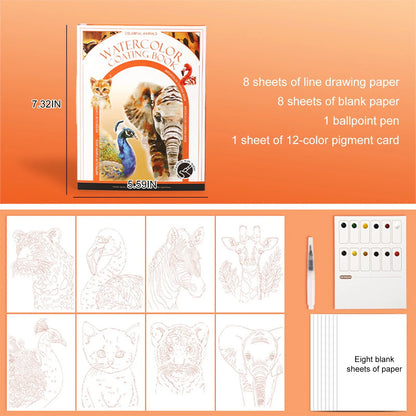 PaletteJoy – 12-Color Watercolor Painting Kit with Brush & Pad