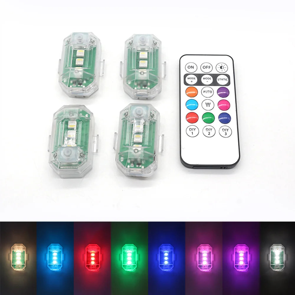 FlashWave – 4‑Piece Wireless LED Strobe Light Set