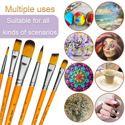 Chromix – 6pcs Orange Nylon Paint Brush Set