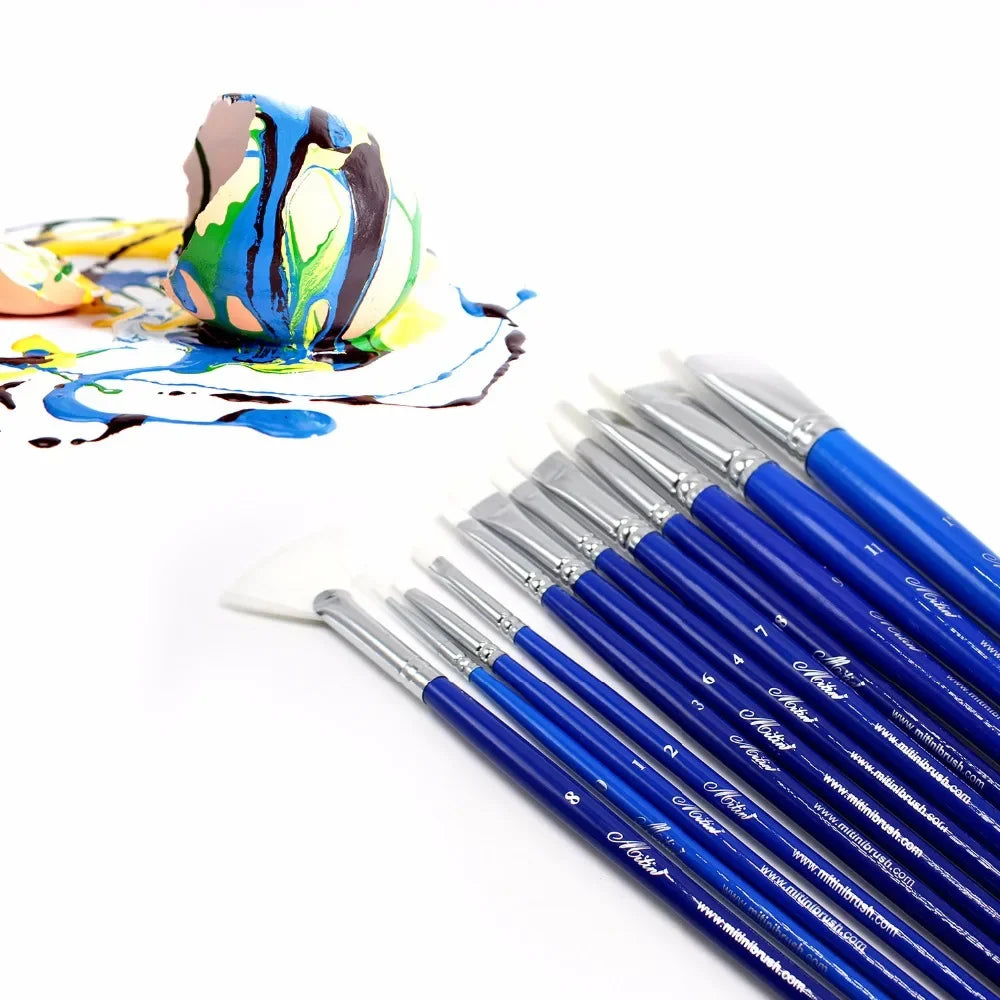 BlueNova – 12 Piece Nylon Paintbrush Set