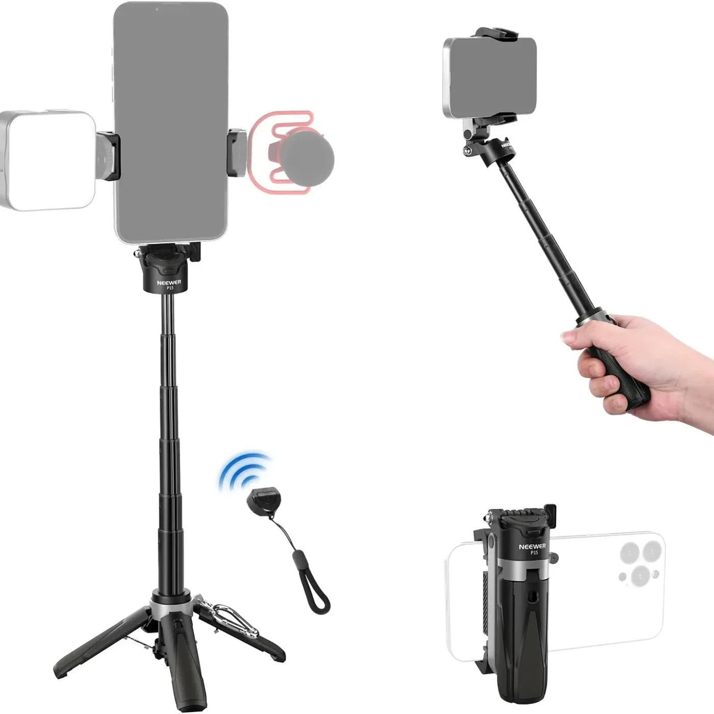 SnapFlex – Selfie Stick & Travel Tripod with Bluetooth Remote