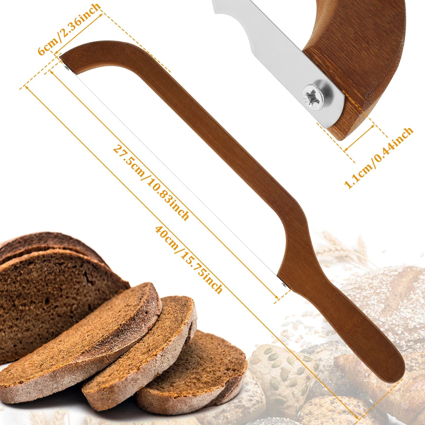 BakeSlice – Wooden Handle Serrated Bread Knife