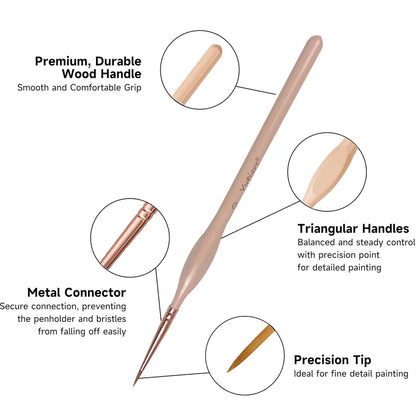 Pastelique – 10 Piece Colorful Fine Detail Paint Brush Set