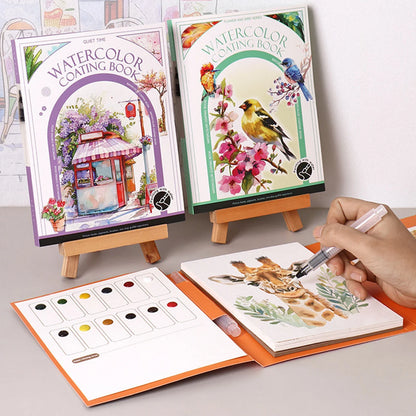 PaletteJoy – 12-Color Watercolor Painting Kit with Brush & Pad