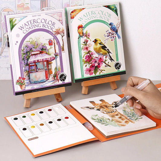 PaletteJoy – 12-Color Watercolor Painting Kit with Brush & Pad