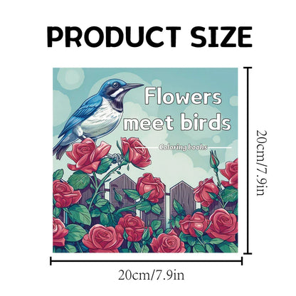 BloomNest – 20-Page Adult Flower & Bird Coloring Book