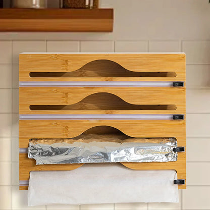 WrapMaster – Bamboo Kitchen Wrap & Cutter Dispenser