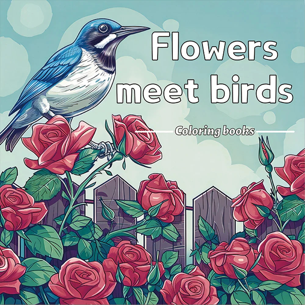BloomNest – 20-Page Adult Flower & Bird Coloring Book
