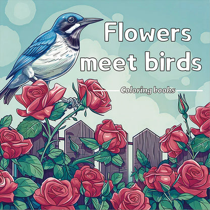 BloomNest – 20-Page Adult Flower & Bird Coloring Book