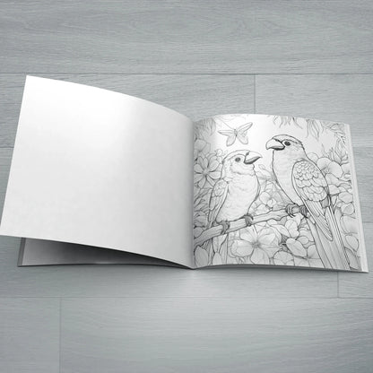 BloomNest – 20-Page Adult Flower & Bird Coloring Book