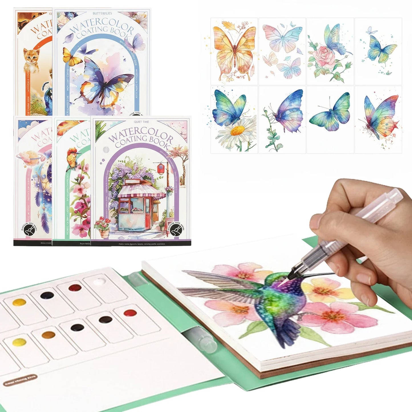 PaletteJoy – 12-Color Watercolor Painting Kit with Brush & Pad