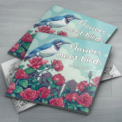 BloomNest – 20-Page Adult Flower & Bird Coloring Book