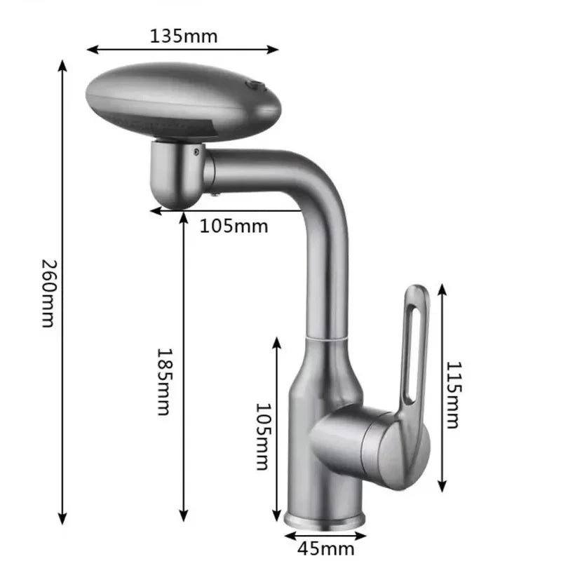AeroSpa – 4‑Mode Stainless Steel Bathroom Faucet