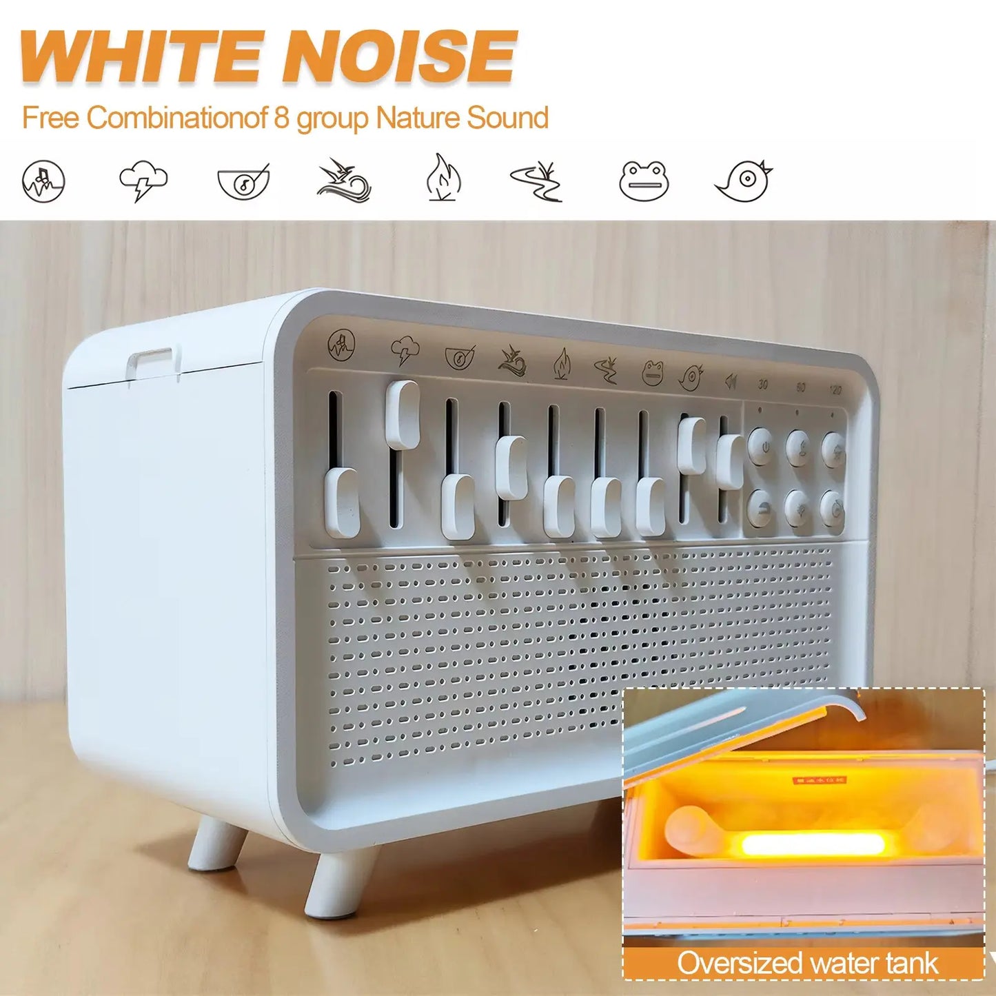 CalmGlow – LED Sleep Sound Machine & Humidifier