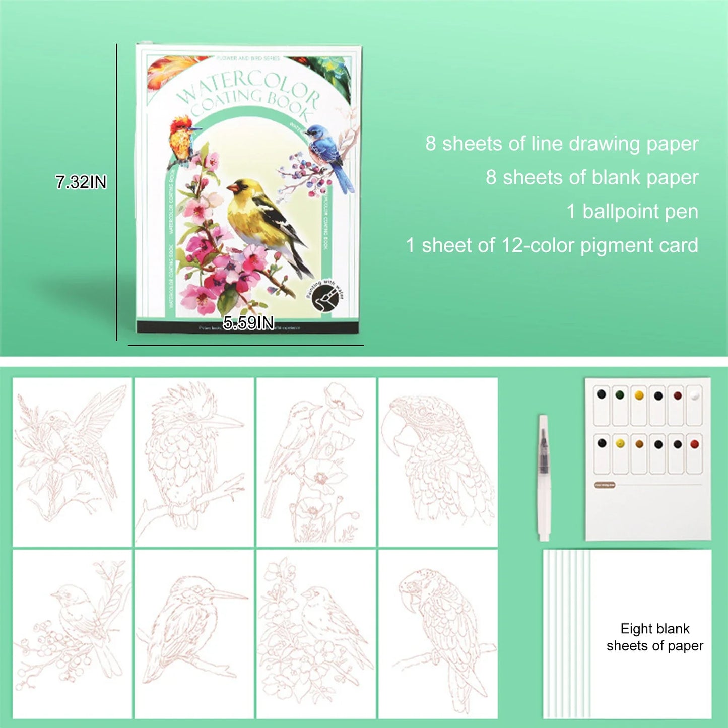 PaletteJoy – 12-Color Watercolor Painting Kit with Brush & Pad