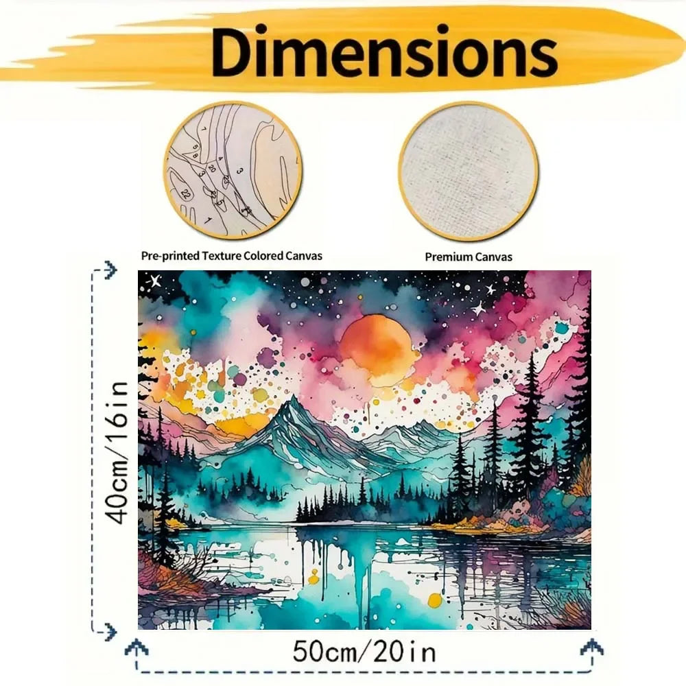 StarryLake – Mountain Reflection Paint by Number Kit