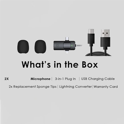 SoundMate – 3-in-1 Wireless Lavalier Microphone with Noise Reduction