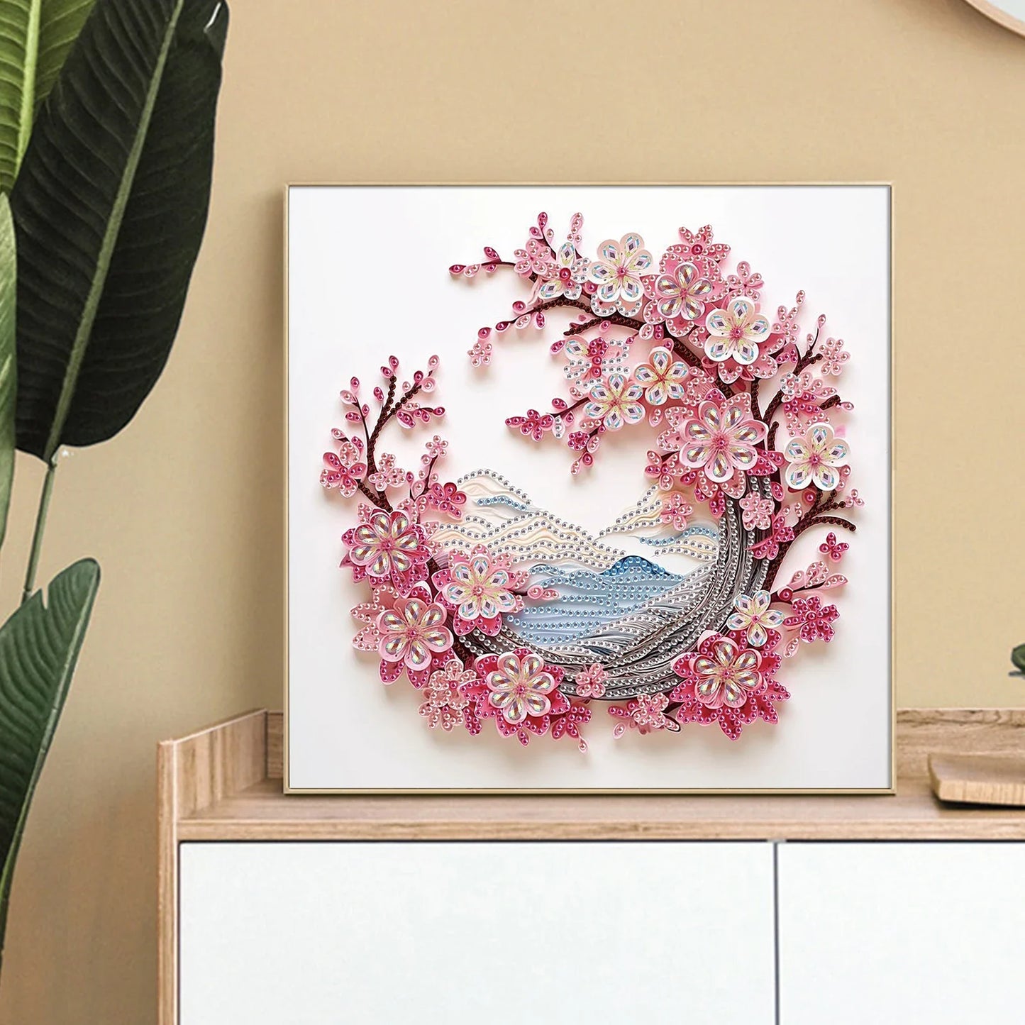 BlossomGleam – Peach Blossom Diamond Art Painting Kit