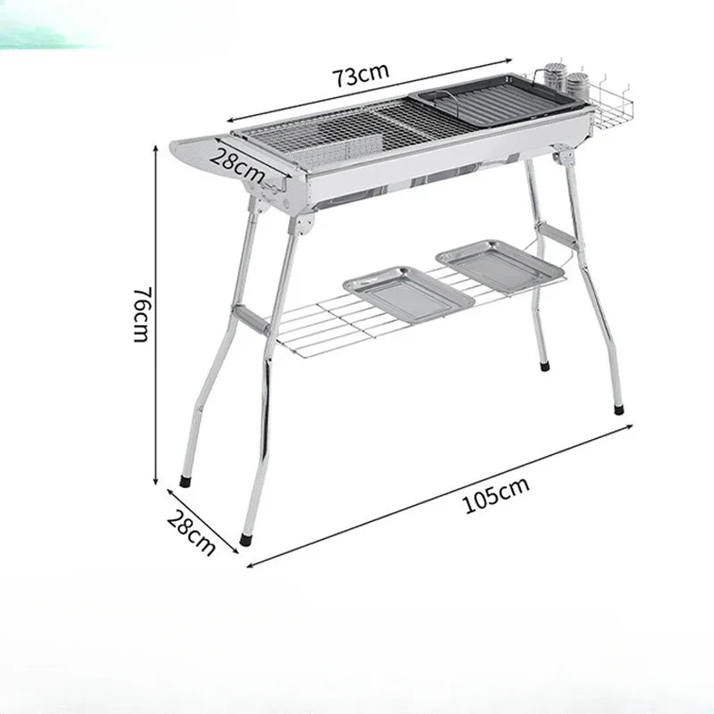 GrillForge – Portable Stainless Steel Charcoal BBQ