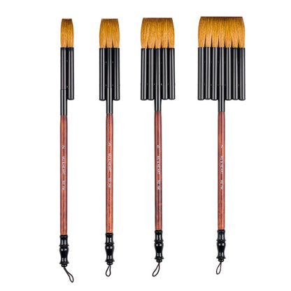 AquaMajestic – Brown Goat Hair Flat Watercolor Brush