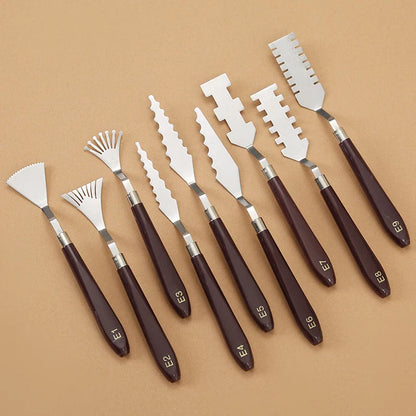 Pigmentra – 9Pcs Texture Art & Paint Scraper Set