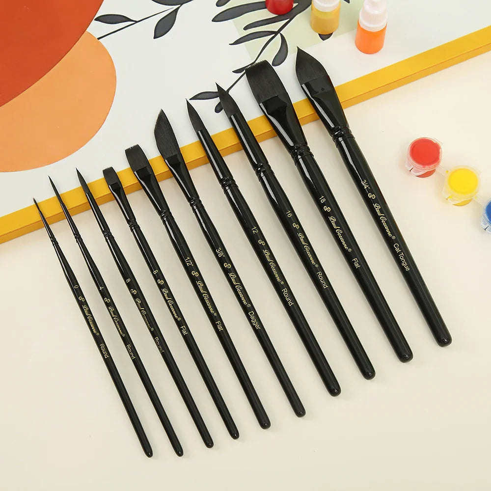 BrushMax – 10-Piece Wooden Handle Painting Brush Set