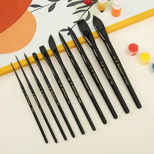 BrushMax – 10-Piece Wooden Handle Painting Brush Set