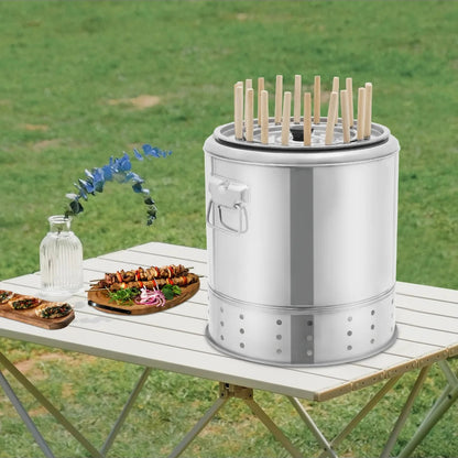 SmokeFree – Barrel Charcoal Grill with Skewers