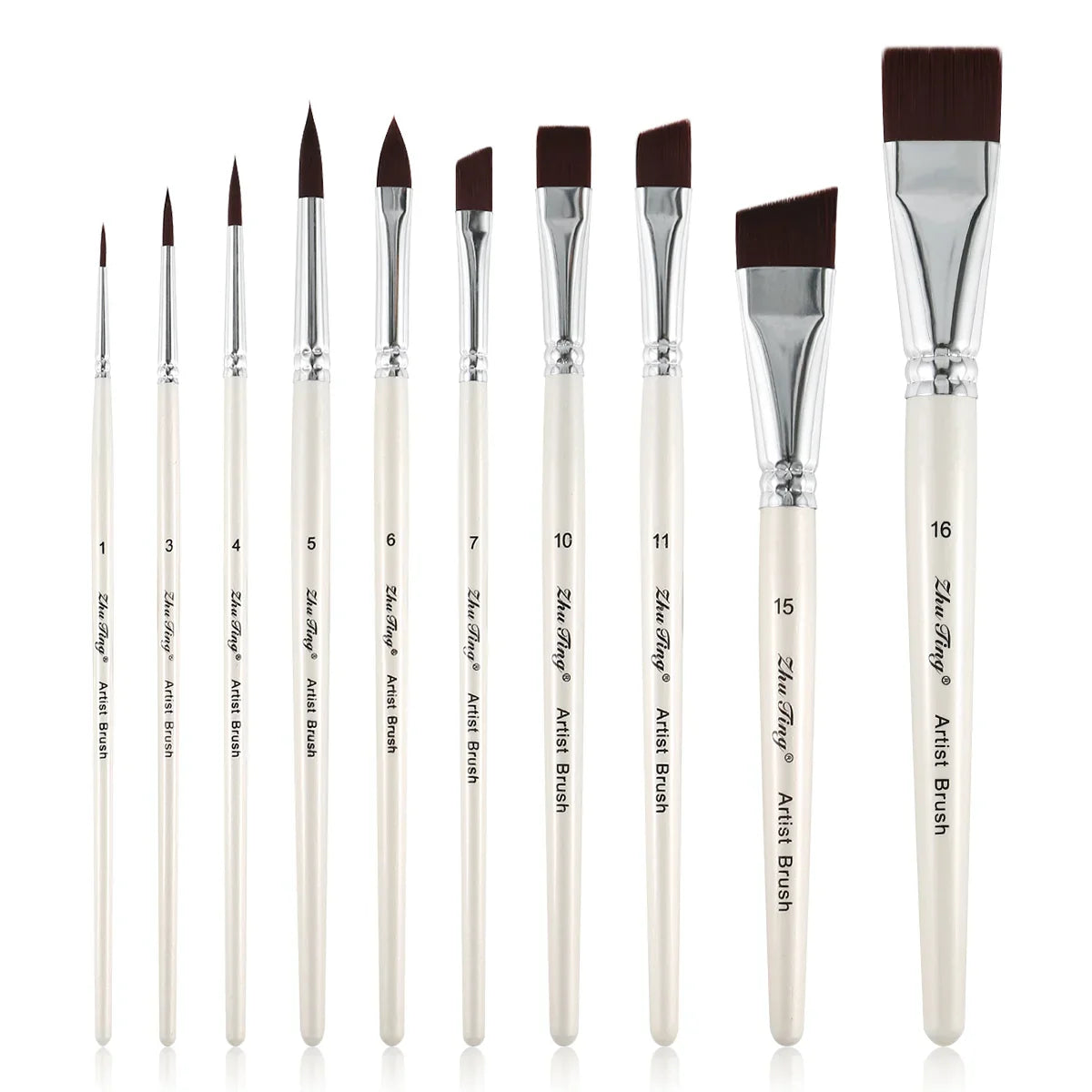 FaceVanta – 10-Piece Professional White Face Paint Brush Set