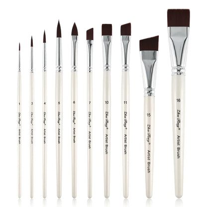 FaceVanta – 10-Piece Professional White Face Paint Brush Set