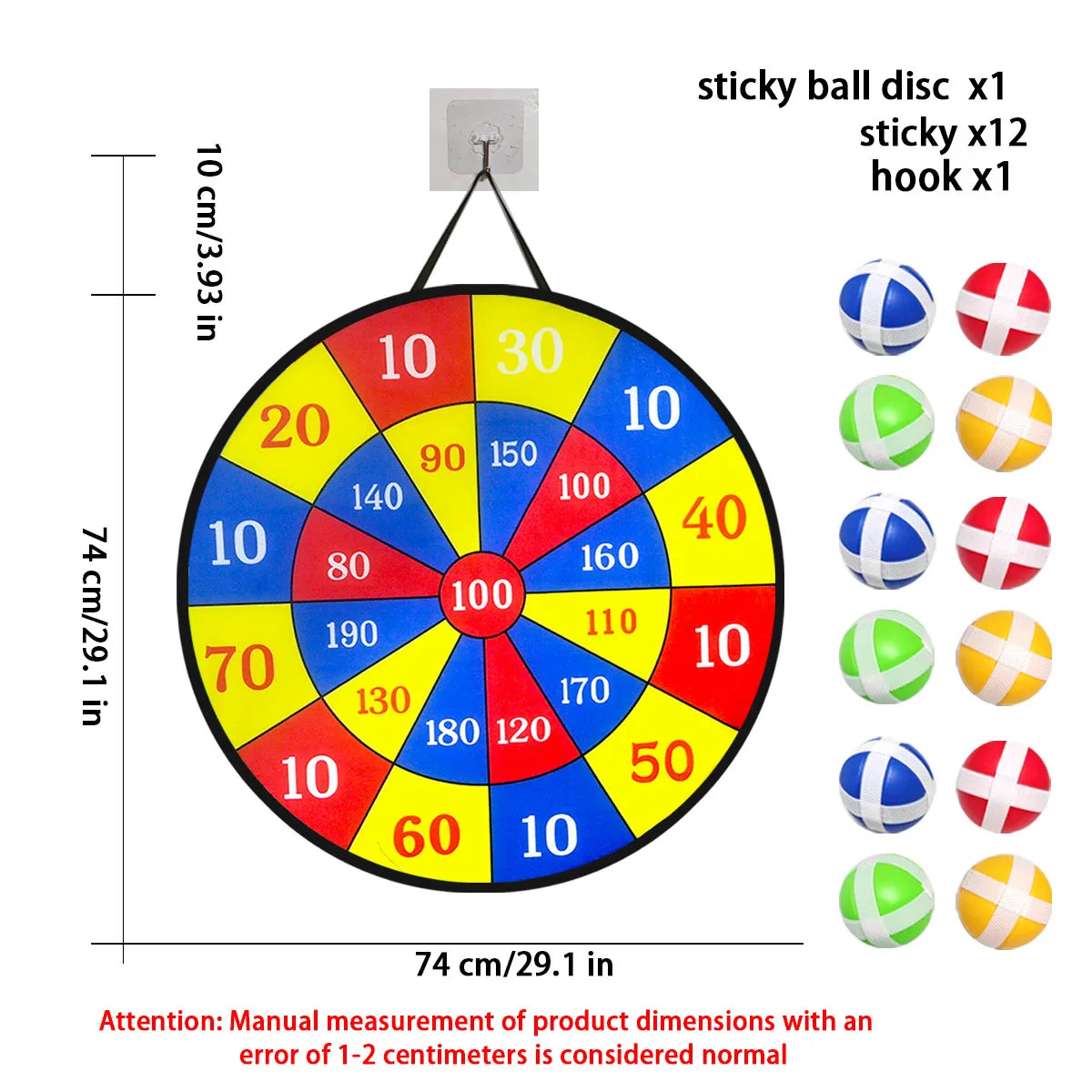 StickShot – 12-Piece Sticky Ball Dart Disc Game Set