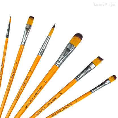 Chromix – 6pcs Orange Nylon Paint Brush Set