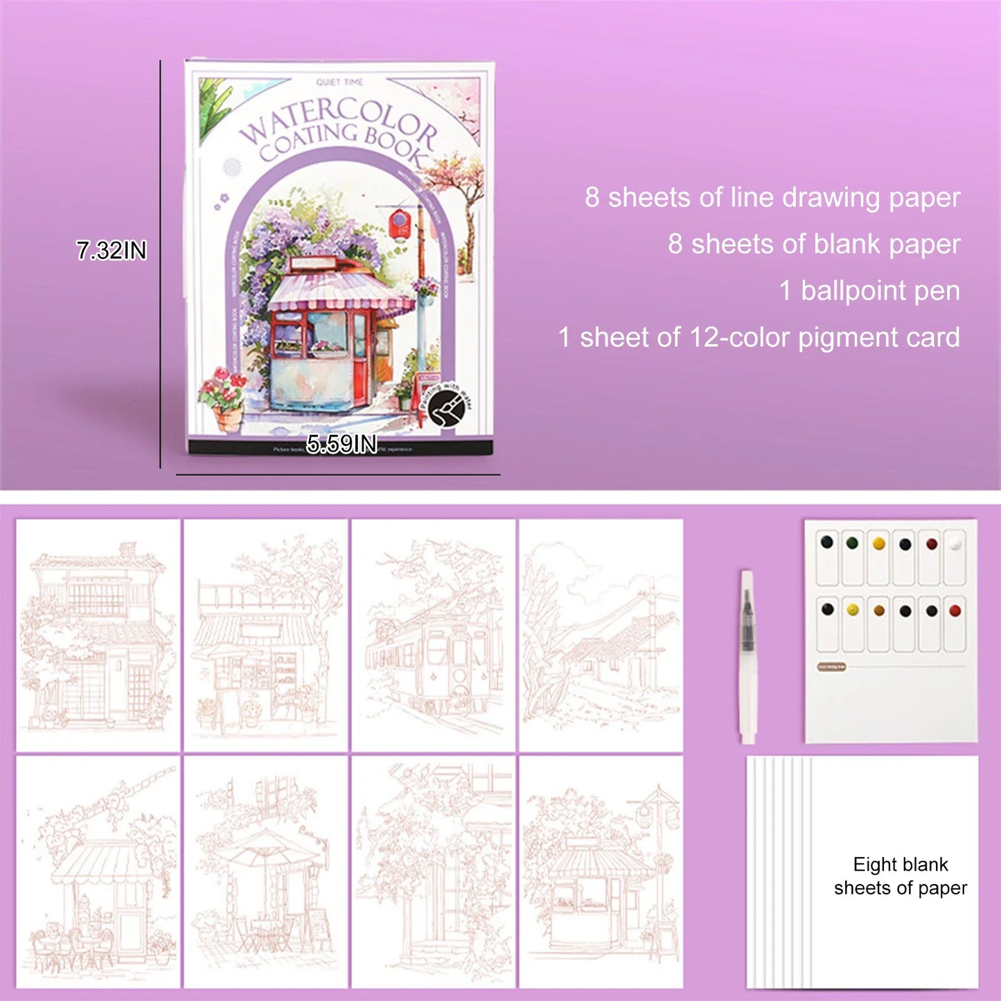 PaletteJoy – 12-Color Watercolor Painting Kit with Brush & Pad