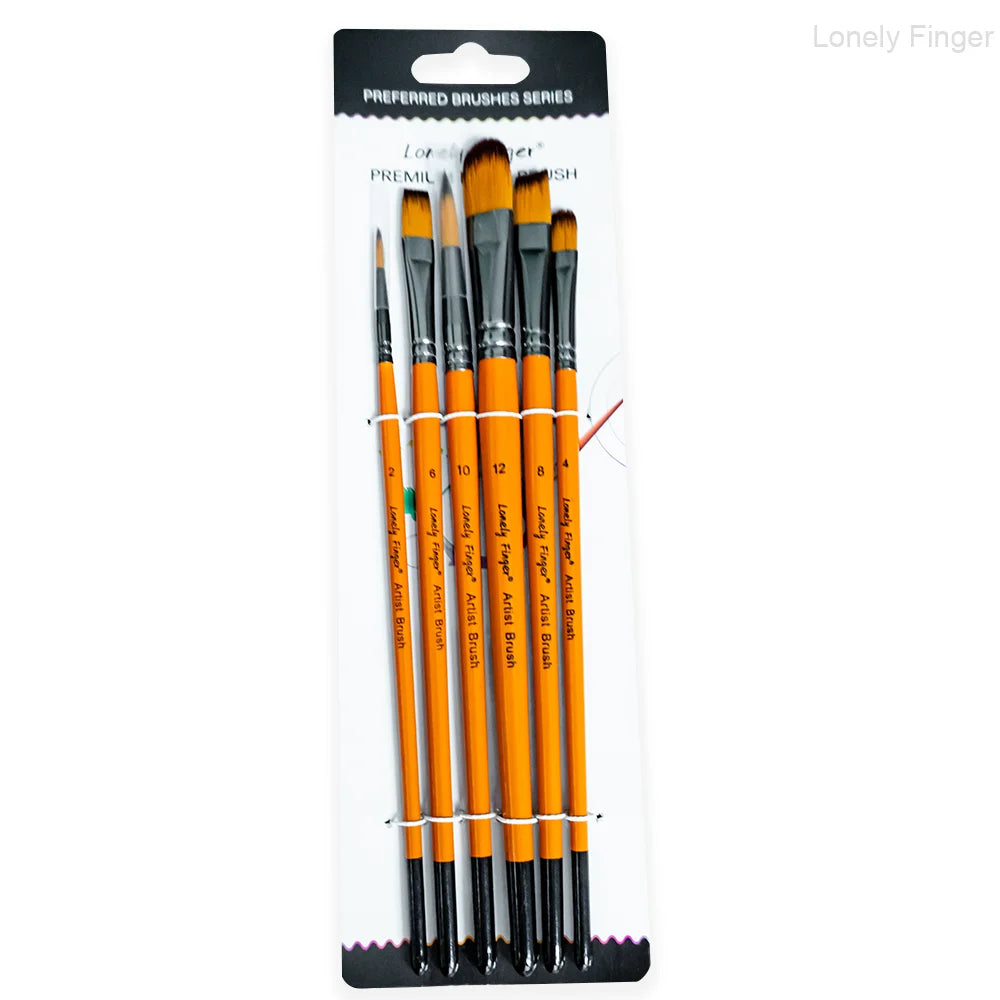Chromix – 6pcs Orange Nylon Paint Brush Set