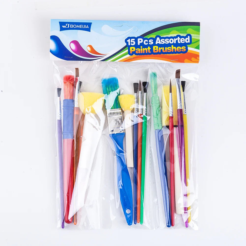 TinyBrush – 15-Piece Children’s Sponge Paintbrush Set
