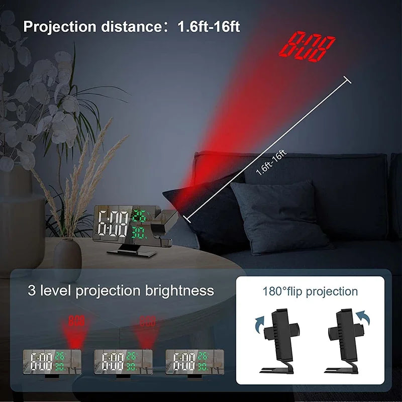 TimeCast – LED Projection Alarm Clock