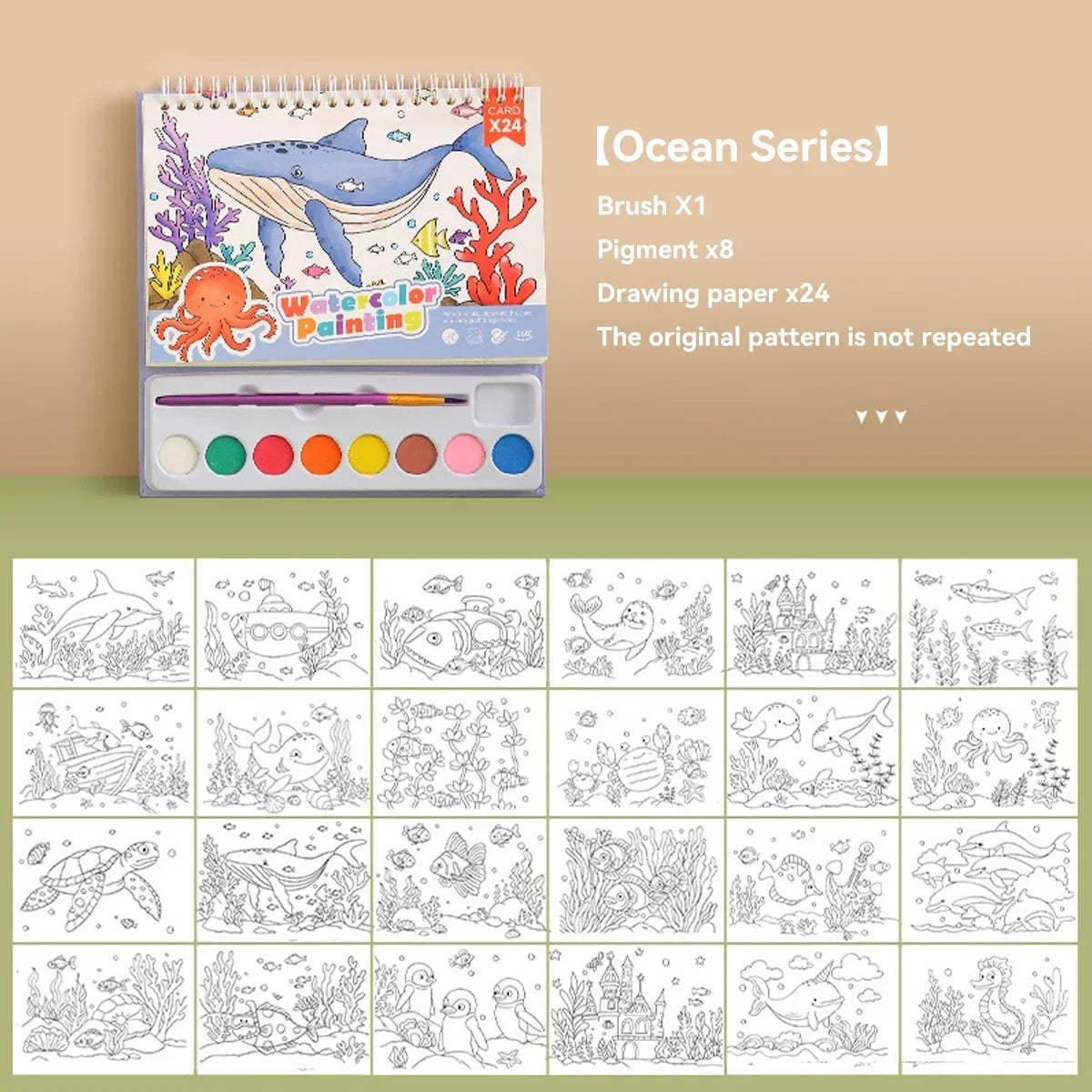 Coloreve – 8-Color Portable Watercolor Painting Book