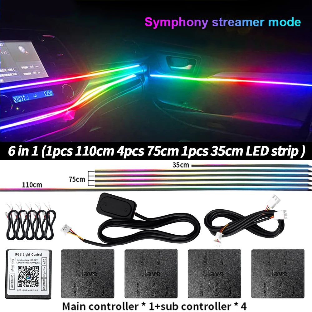 GlowStream – Car Ambient Light Strips with App Control