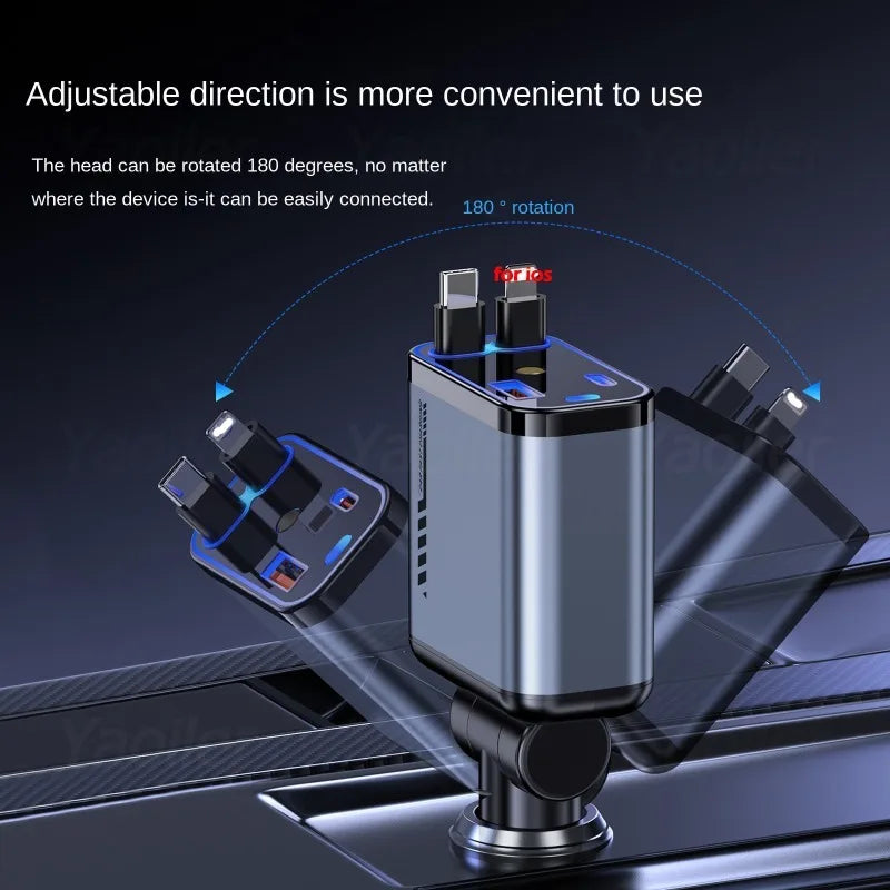 StarCharge – 4in1 Retractable Car USB Charger