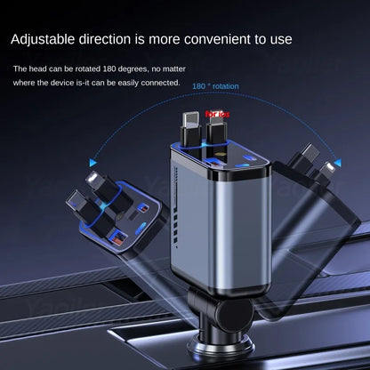 StarCharge – 4in1 Retractable Car USB Charger
