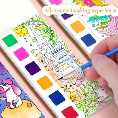 AquaTales – 12-Sheet Portable Watercolor Painting Book