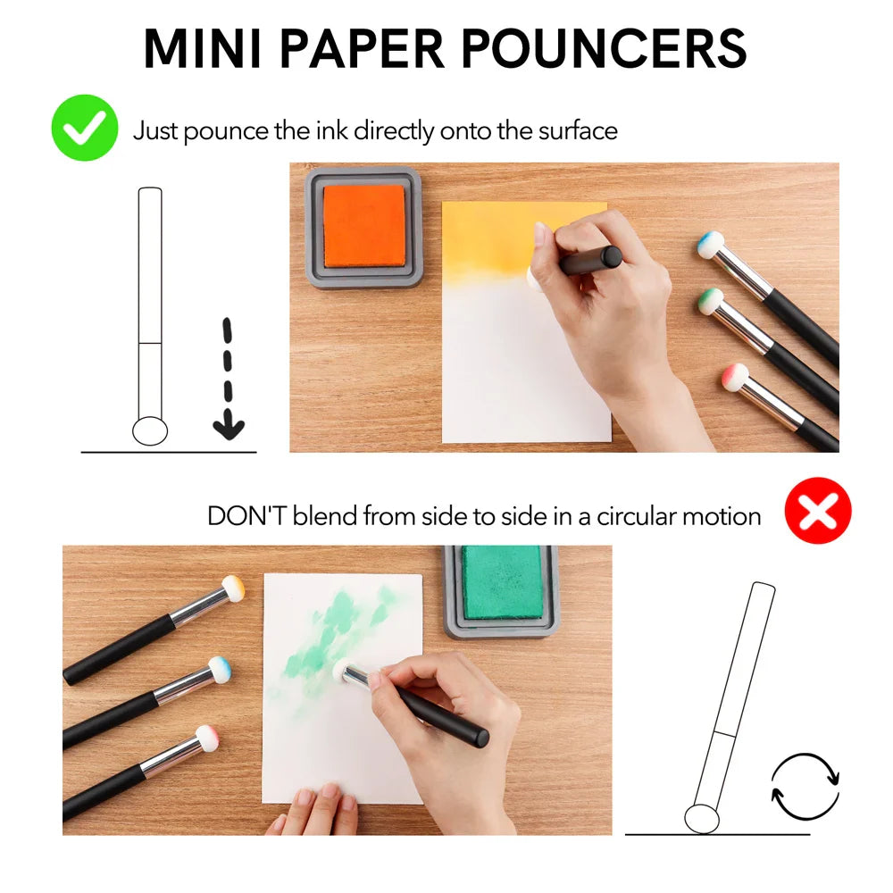 Inkpuff – 4Pcs Mini Paper Pouncers Set