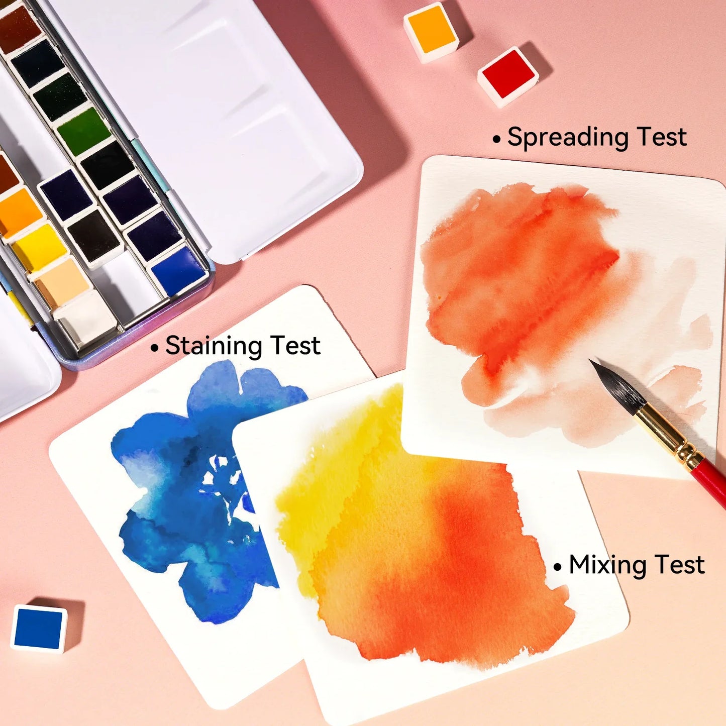 Aquarev – 24-Color Solid Watercolor Travel Set