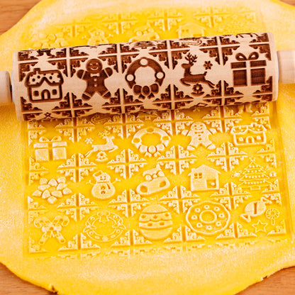 CrisRoll – Christmas Embossed Rolling Pin