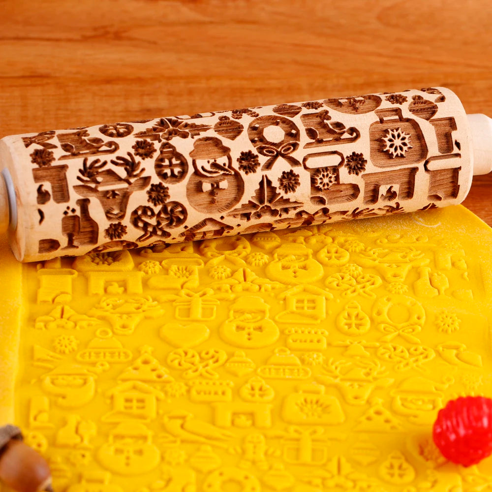 CrisRoll – Christmas Embossed Rolling Pin